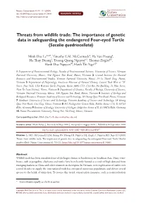 The Importance of Genetic Data in Safeguarding the Endangered Four-Eyed Turtle (Sacalia Quadriocellata)