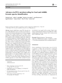 Advances in DNA Metabarcoding for Food and Wildlife Forensic Species Identification