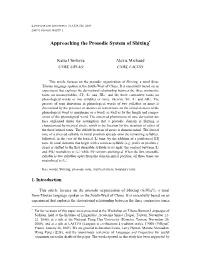 Approaching the Prosodic System of Shixing∗