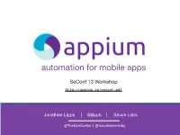 Automation for Mobile Apps