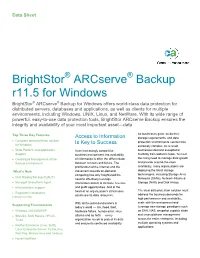 Brightstor Arcserve Backup R11.5 for Windows Beta