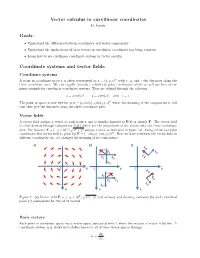 Coordinate Systems and Vector Fields
