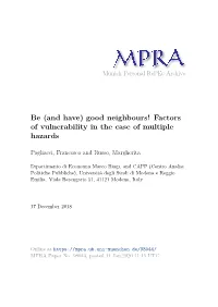 Factors of Vulnerability in the Case of Multiple Hazards