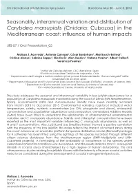 Seasonality, Interannual Variation and Distribution of Carybdea Marsupialis (Cnidaria: Cubozoa) in the Mediterranean Coast: Influence of Human Impacts
