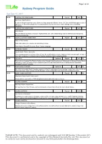 Sydney Program Guide