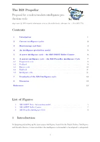 The RIS Propellor Proposal for a Radical Modern Intelligence Pro- Duction Cycle Contents List of Figures 1 Introduction