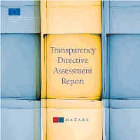 Transparency Directive Assessment Report