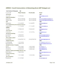 AIRROC / Cavell Commutations & Networking Event 2007 Delegate List