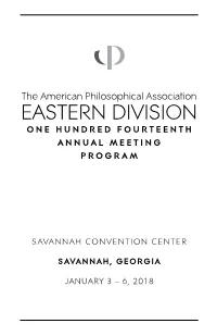 APA Eastern Division 2018 Meeting Program