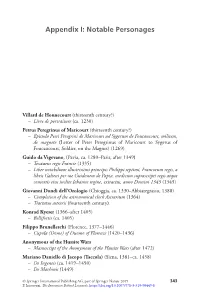 Appendix I: Notable Personages