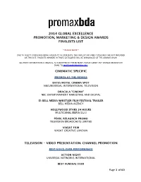 GE 14 Finalist List 05 09 14