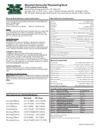 Marshall University Thundering Herd 2018 Football Game Notes Marshall Thundering Herd (2-0) Vs