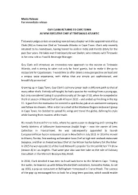 Media Release for Immediate Release GUY CLARK RETURNS to CAPE