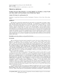 ORIGINAL ARTICLES Problems Faced by Rural People In