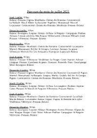 Parcours Du Mois De Juillet 2021