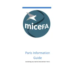 Paris Information Guide Everything You Need to Know While in Paris!