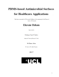PDMS-Based Antimicrobial Surfaces for Healthcare Applications