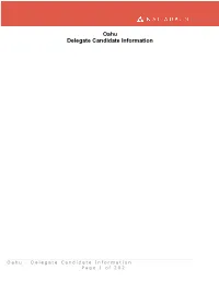Oahu Delegate Candidate Information