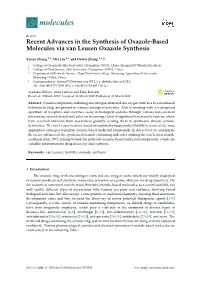 Recent Advances in the Synthesis of Oxazole-Based Molecules Via Van Leusen Oxazole Synthesis