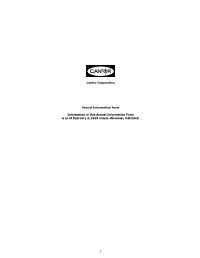 1 Canfor Corporation Annual Information Form Information in This