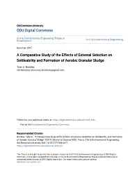A Comparative Study of the Effects of External Selection on Settleability and Formation of Aerobic Granular Sludge