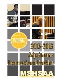 Adjudicator Instructional Booklet 2015-2016