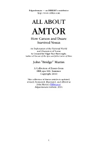 ALL ABOUT AMTOR How Carson and Duare Survived Venus