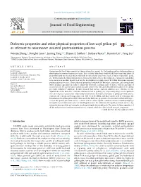 Dielectric Properties and Other Physical Properties of Low-Acyl Gellan Gel As Relevant to Microwave Assisted Pasteurization Proc