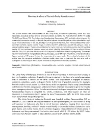 Narative Analysis of Perindo Party Advertisement