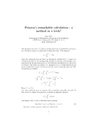 Poisson's Remarkable Calculation