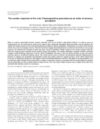 The Cardiac Response of the Crab Chasmagnathus Granulatus As an Index of Sensory Perception