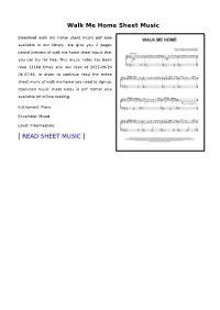 Walk Me Home Sheet Music