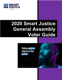 2020 Smart Justice General Assembly Voter Guide