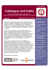 Catalogue and Index