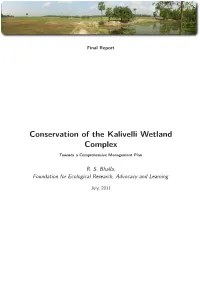 Conservation of the Kalivelli Wetland Complex