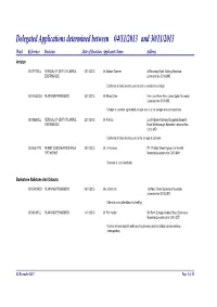 Delegated Applications Determined Between Two Dates
