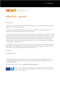 NEWSLETTER 1 – April 2011