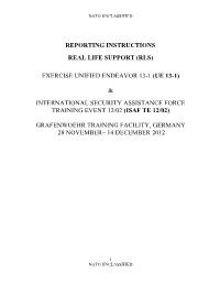 Reporting Instructions Real Life Support (Rls) Exercise