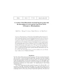 Revision of the Rhinolophus Maclaudi Species Group with the Description of a New Species from West Africa (Chiroptera: Rhinolophidae)