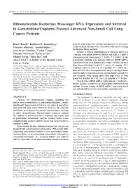 Ribonucleotide Reductase Messenger RNA Expression and Survival in Gemcitabine/Cisplatin-Treated Advanced Non-Small Cell Lung Cancer Patients