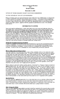 SAMPLE TYPE B NOTICE for SPRING PRIMARY (Use with Paper