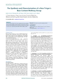 The Synthesis and Characterisation of a New Tröger's Base Content