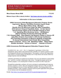 Wine-Grower-News #308 7-12-15 Information in This Issue Includes
