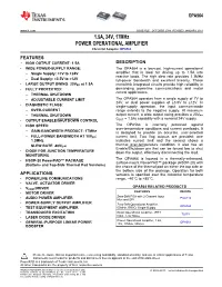 1.5A, 24V, 17Mhz Power Operational Amplifier Datasheet (Rev. E)