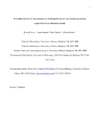 1 Prevailing Theories of Consciousness Are Challenged by Novel Cross