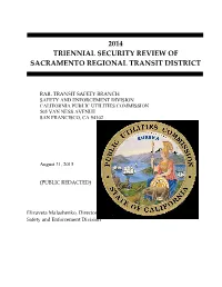 2014 Triennial Security Review of Sacramento Regional Transit District