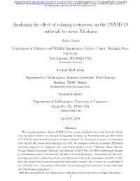 Analyzing the Effect of Relaxing Restriction on the COVID-19