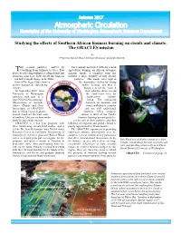 Atmospheric Circulation Newsletter of the University of Washington Atmospheric Sciences Department