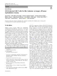 CD133-Directed CAR T-Cells for MLL Leukemia: On-Target, Off-Tumor Myeloablative Toxicity