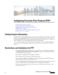 Configuring Precision Time Protocol (PTP)